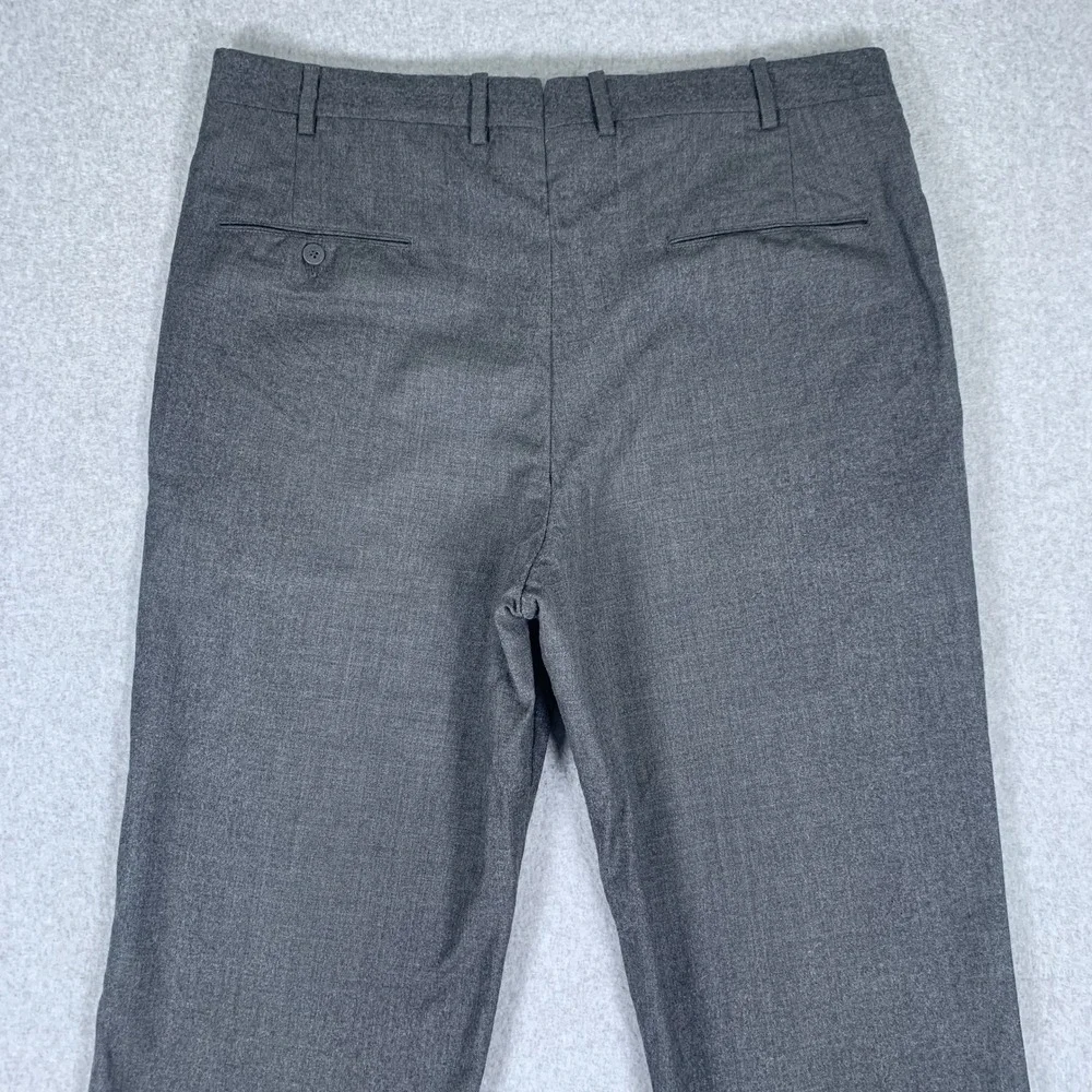 Brooks Brothers Dress Pants Mens 37RG Gray All Wool Makers Flat Front Trousers
